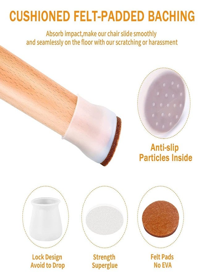 CLICKSWIFT واقيات أرجل الكراسي من كليك سويفت، أغطية أرجل الكراسي، واقيات أثاث لمنع الخدوش، وتقليل الضوضاء، ومنع الانزلاق | أغطية أرجل أثاث للكراسي والطاولات، لون شفاف، 4 قطع - Image 4